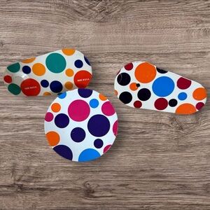 Vintage Tin Litho Polka Dot Party Noisemaker Spinner’s - Set of 3